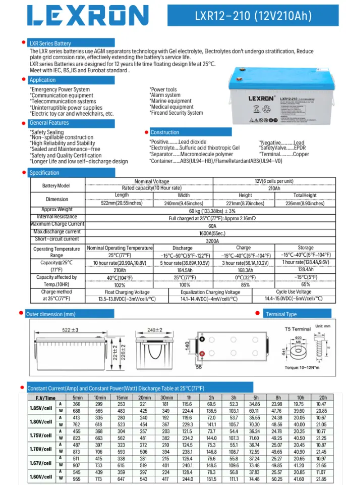 Lexron 210 Ah Solar Jel Akü - 2025 Yılı Üretim