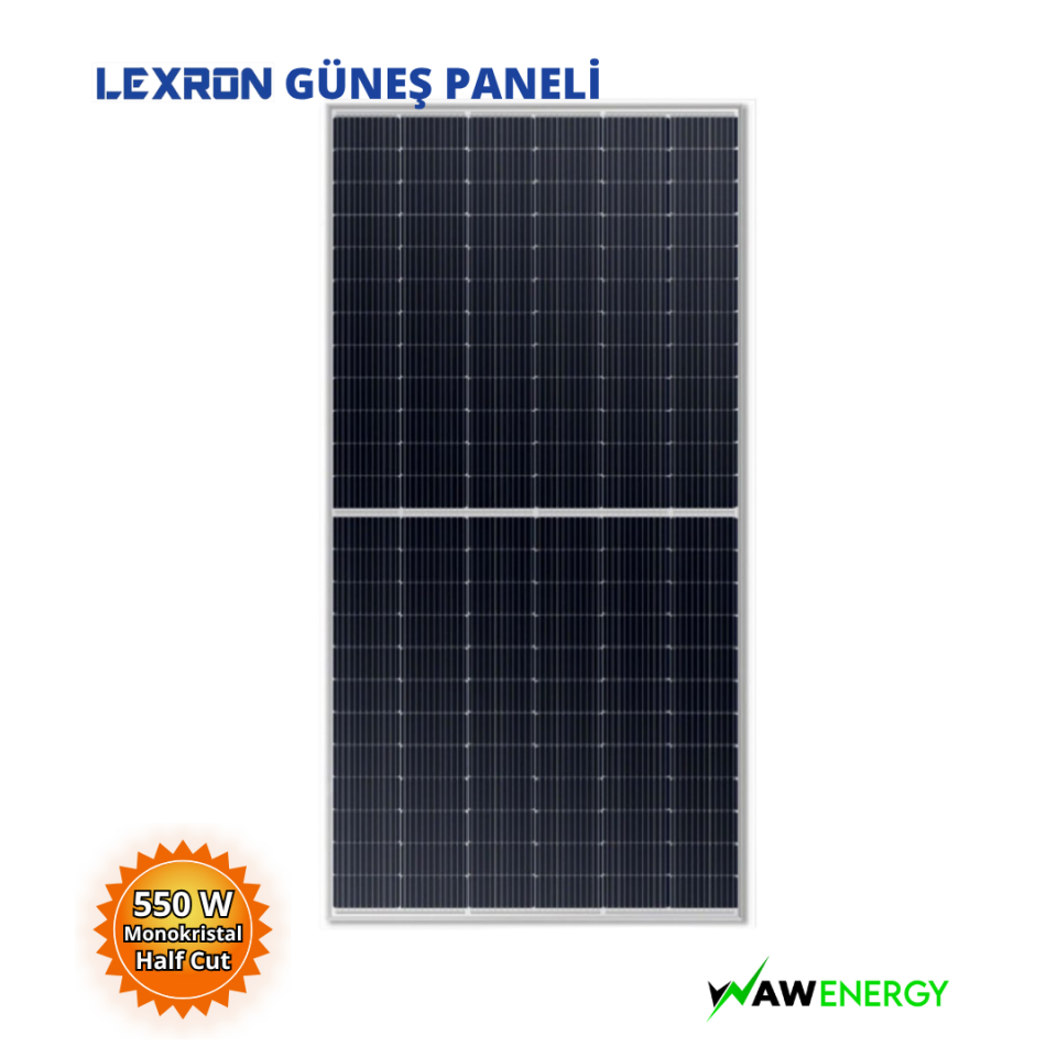 Lexron 550 Watt Half Cut Monokristal Güneş Paneli 144 Hücre