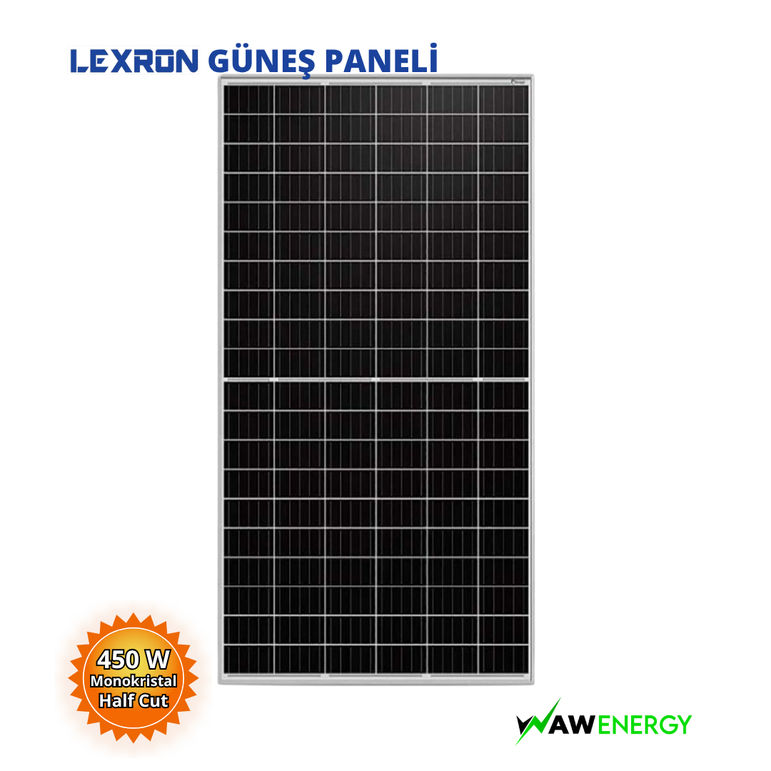 Lexron 450 Watt Half Cut Monokristal Güneş Paneli 144 Hücre