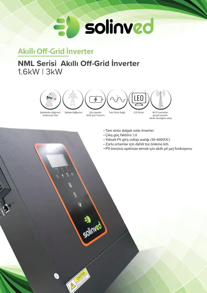 Solinved NML Serisi 3kW Akıllı MPPT Off-Grid İnverter