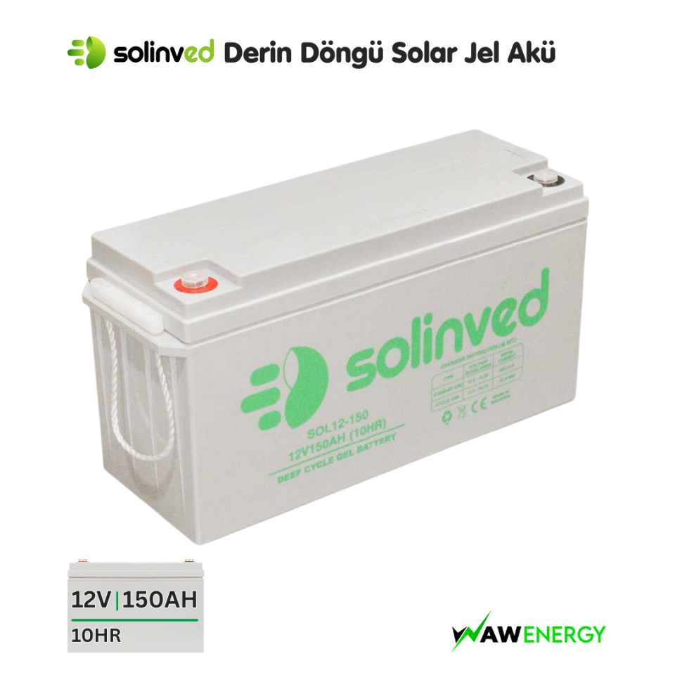 Solinved 12V 150Ah Solar Jel Akü