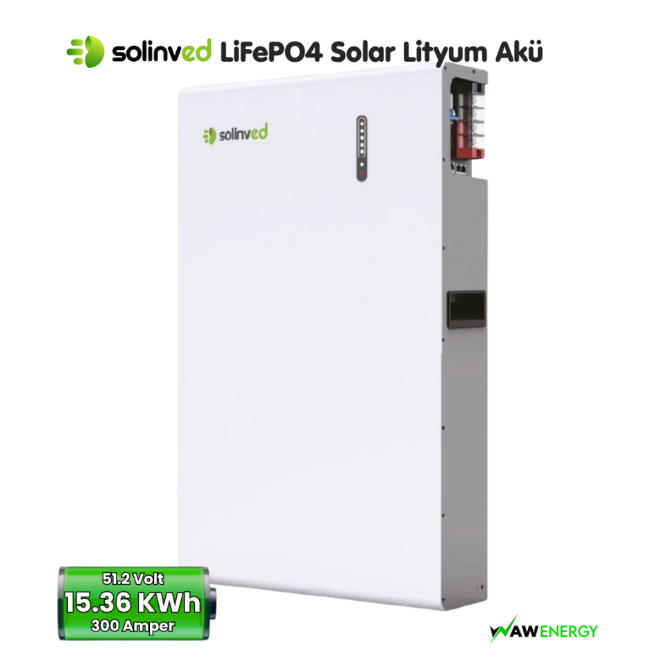 Solinved 15,36 KWh 300Ah Lityum İyon Akü - LiFePo4 Akü