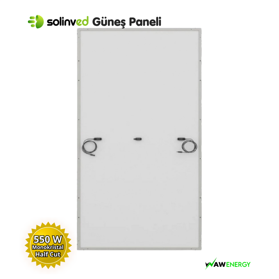 Solinved 550 Watt Monokristal Half Cut Güneş Paneli - 144 Hücre