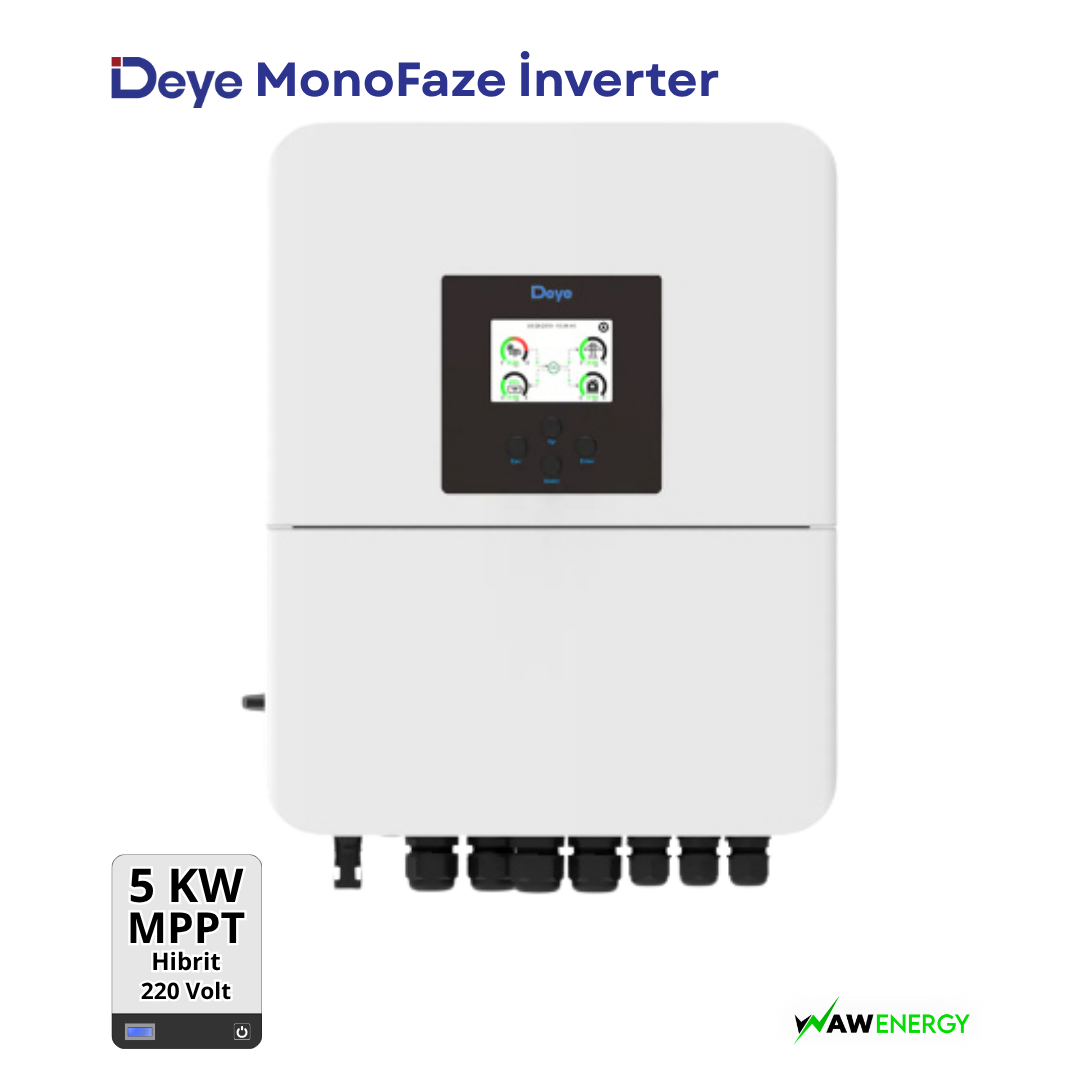 Deye Şebeke Bağlantılı 5Kw Hibrit LV 48V MPPT Monofaze On Grid İnverter