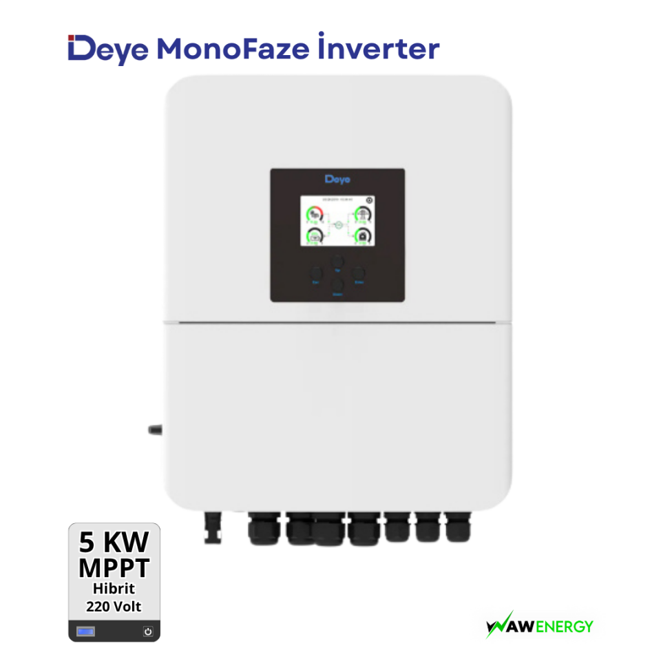 Deye Şebeke Bağlantılı 5Kw Hibrit LV 48V MPPT Monofaze On Grid İnverter