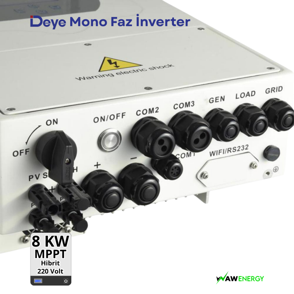 Deye 8Kw Hibrit Monofaze LV On Grid 220 Volt İnverter