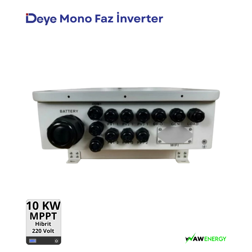 Deye 10 kW Tek Faz Hibrit İnverter LV - 3 MPPT 48V Uyumlu