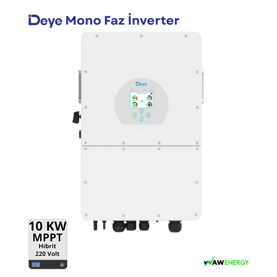 Deye 10 kW Tek Faz Hibrit İnverter LV - 3 MPPT 48V Uyumlu