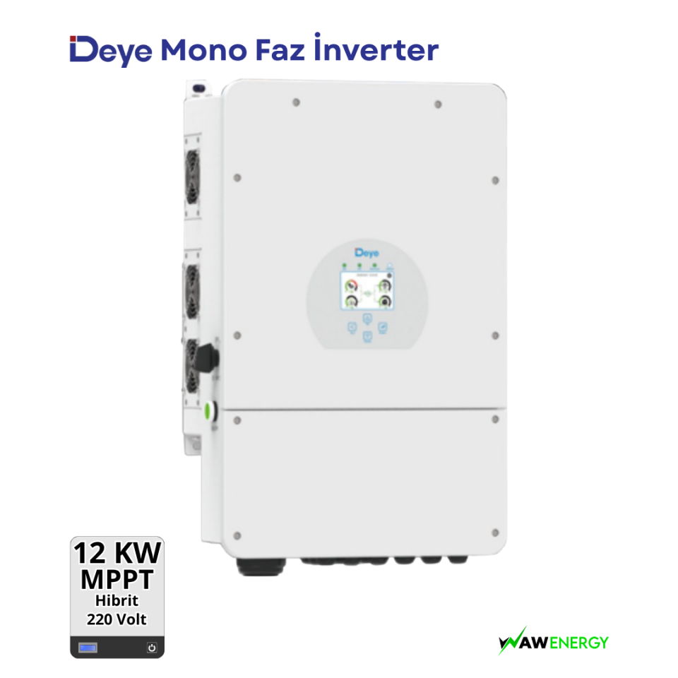 Deye Monofaze 12Kw 48Volt Hibrit Ongrid/Offgrid Solar İnverter - 3 MPPT 6 String