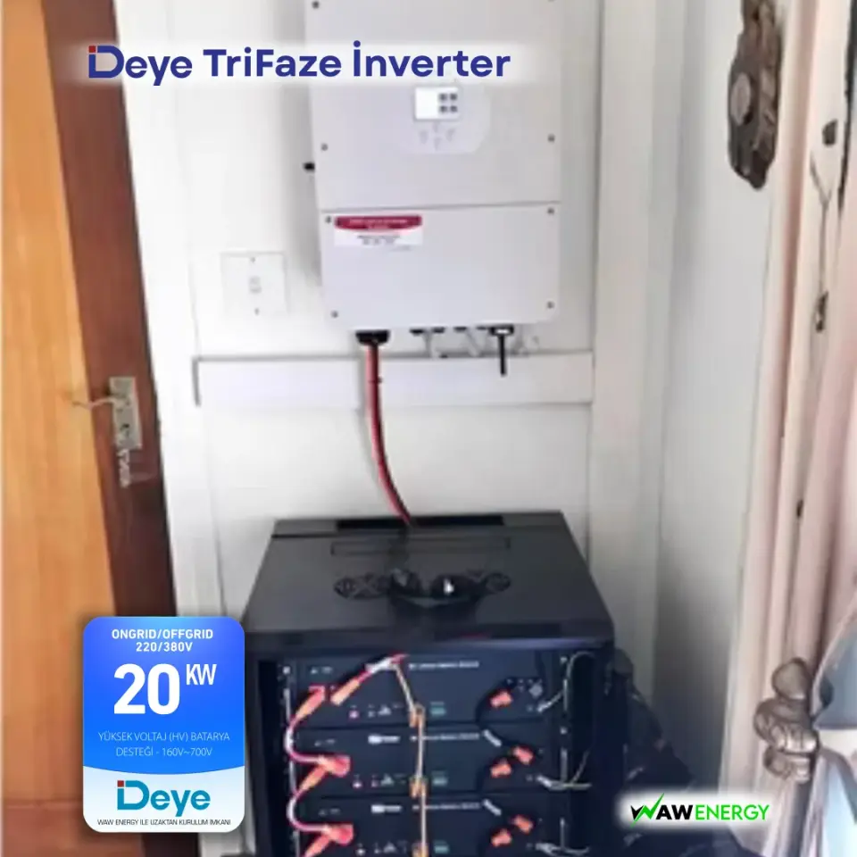 Deye Trifaze 20Kw HV Hibrit SG01HP3-EU-AM2 Ongrid/Offgrid Solar İnverter - 2 MPPT 3 String