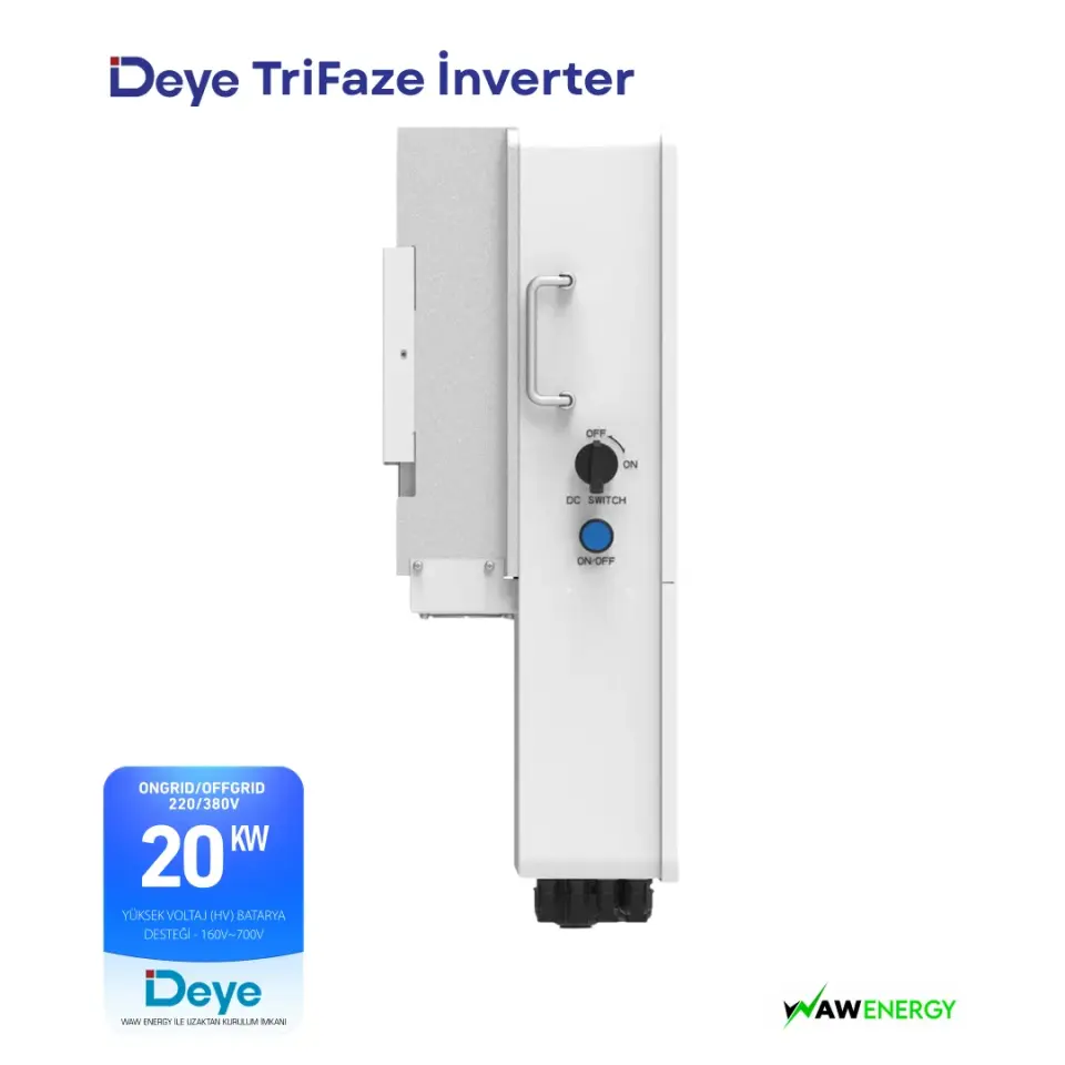 Deye Trifaze 20Kw HV Hibrit SG01HP3-EU-AM2 Ongrid/Offgrid Solar İnverter - 2 MPPT 3 String