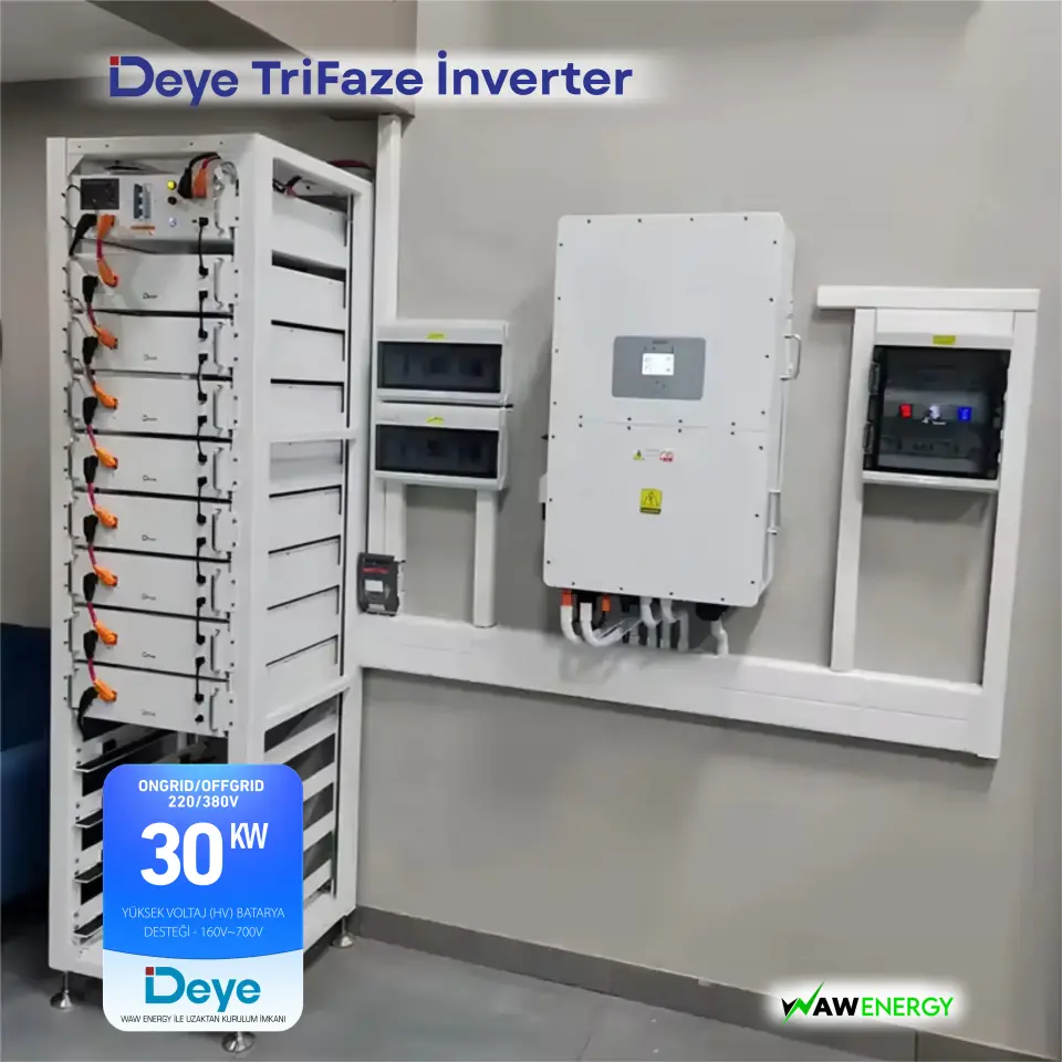 Deye Trifaze 30Kw HV Hibrit EU-BM3 Ongrid/Offgrid Solar İnverter - 3 MPPT 6 String