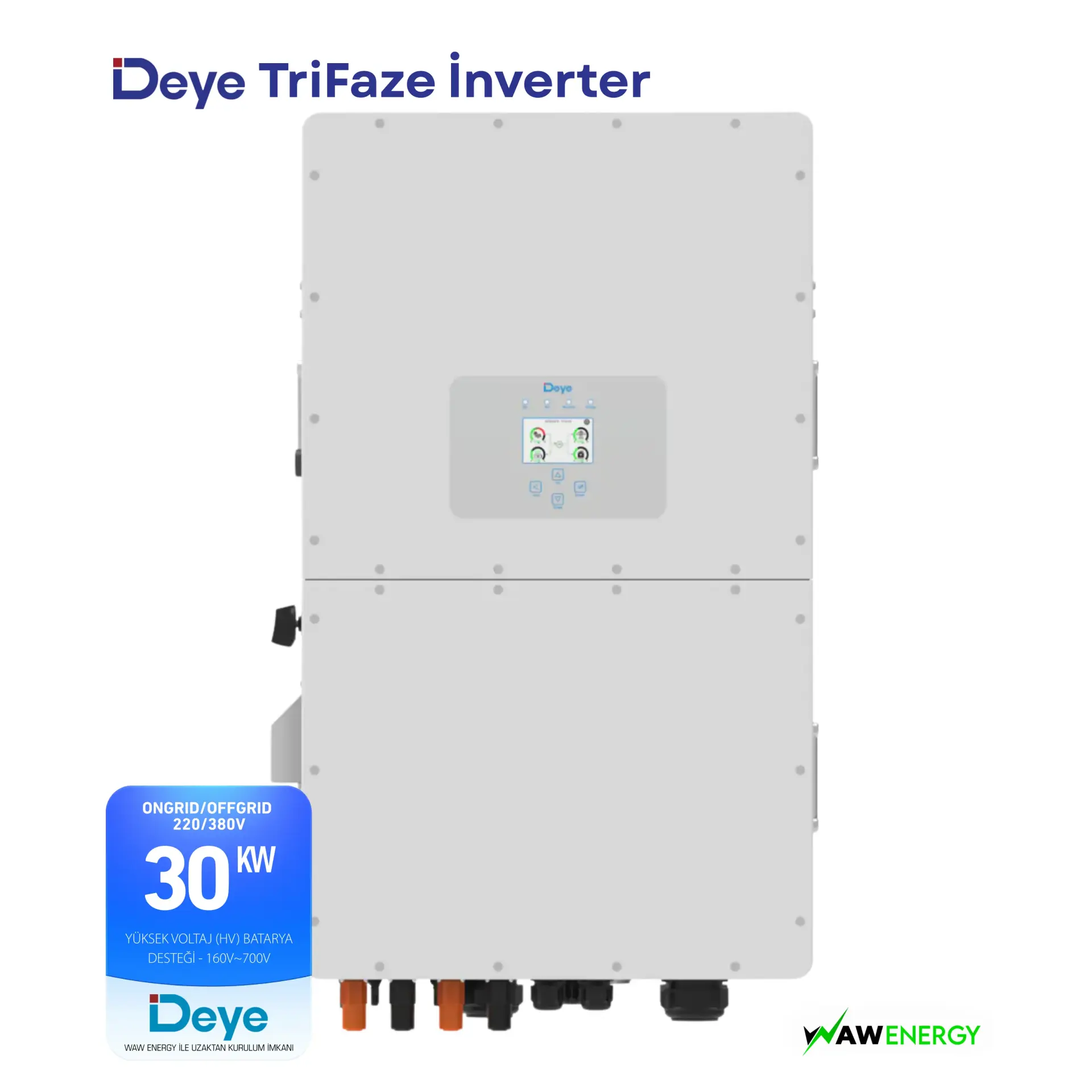 Deye Trifaze 30Kw HV Hibrit EU-BM3 Ongrid/Offgrid Solar İnverter - 3 MPPT 6 String
