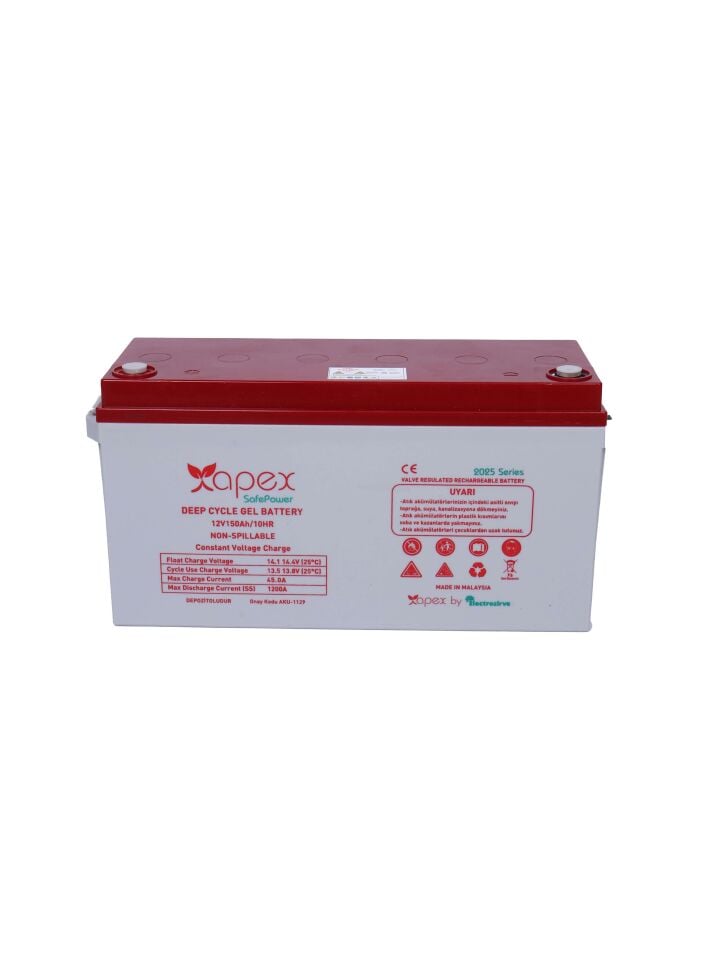 12V 150Ah Safepower Jel Akü Apex - 2026 Üretim