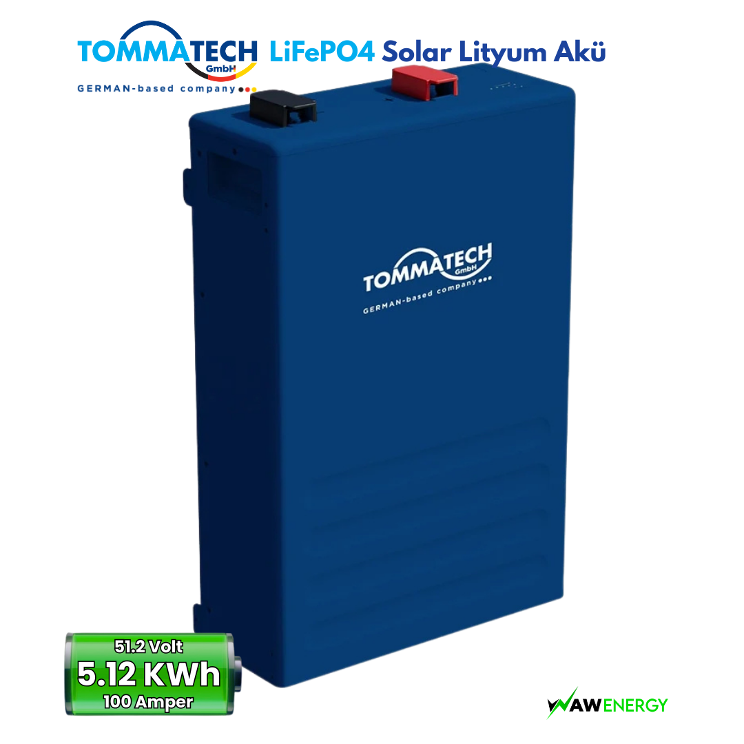 TommaTech 51.2V 100Ah PB Serisi LFP Lityum Batarya
