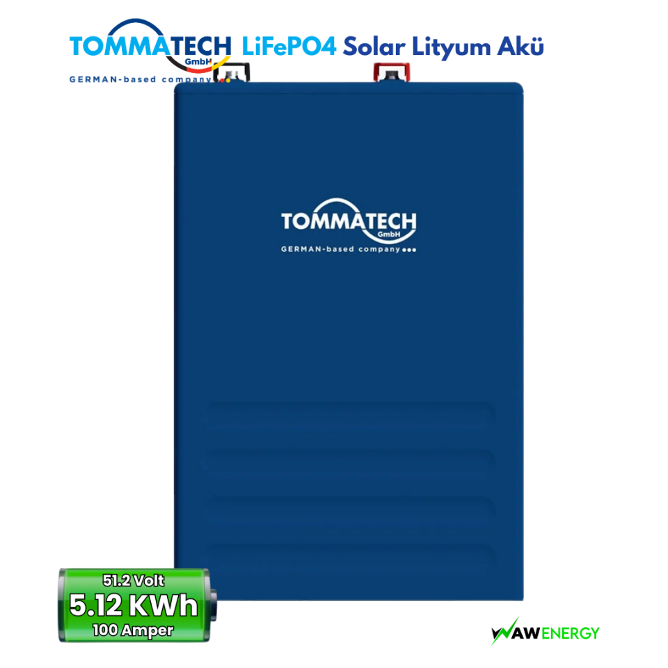 TommaTech 51.2V 100Ah PB Serisi LFP Lityum Batarya