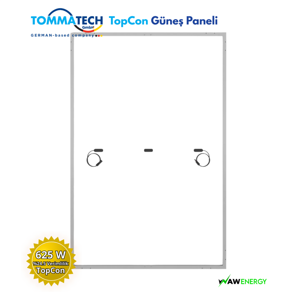 TommaTech 625 Watt 108TN M12 TopCon Diamond Plus Güneş Paneli
