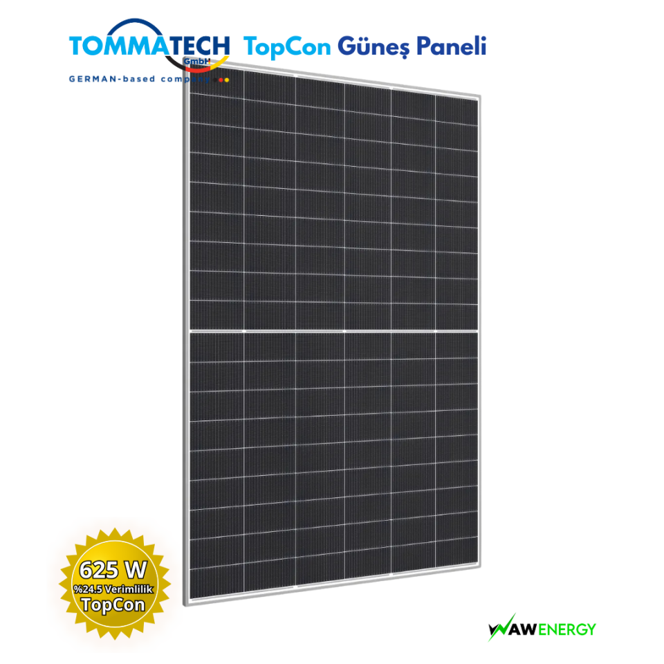 TommaTech 625 Watt 108TN M12 TopCon Diamond Plus Güneş Paneli