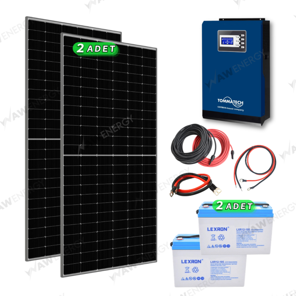 TommaTech 3kW Akıllı İnverterli Güneş Enerjisi Bağ Evi M Paketi