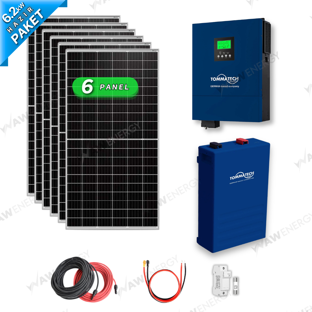TommaTech C ProX 6.2Kw 48V Tek Faz Akıllı İnverterli Güneş Enerjisi M Paket