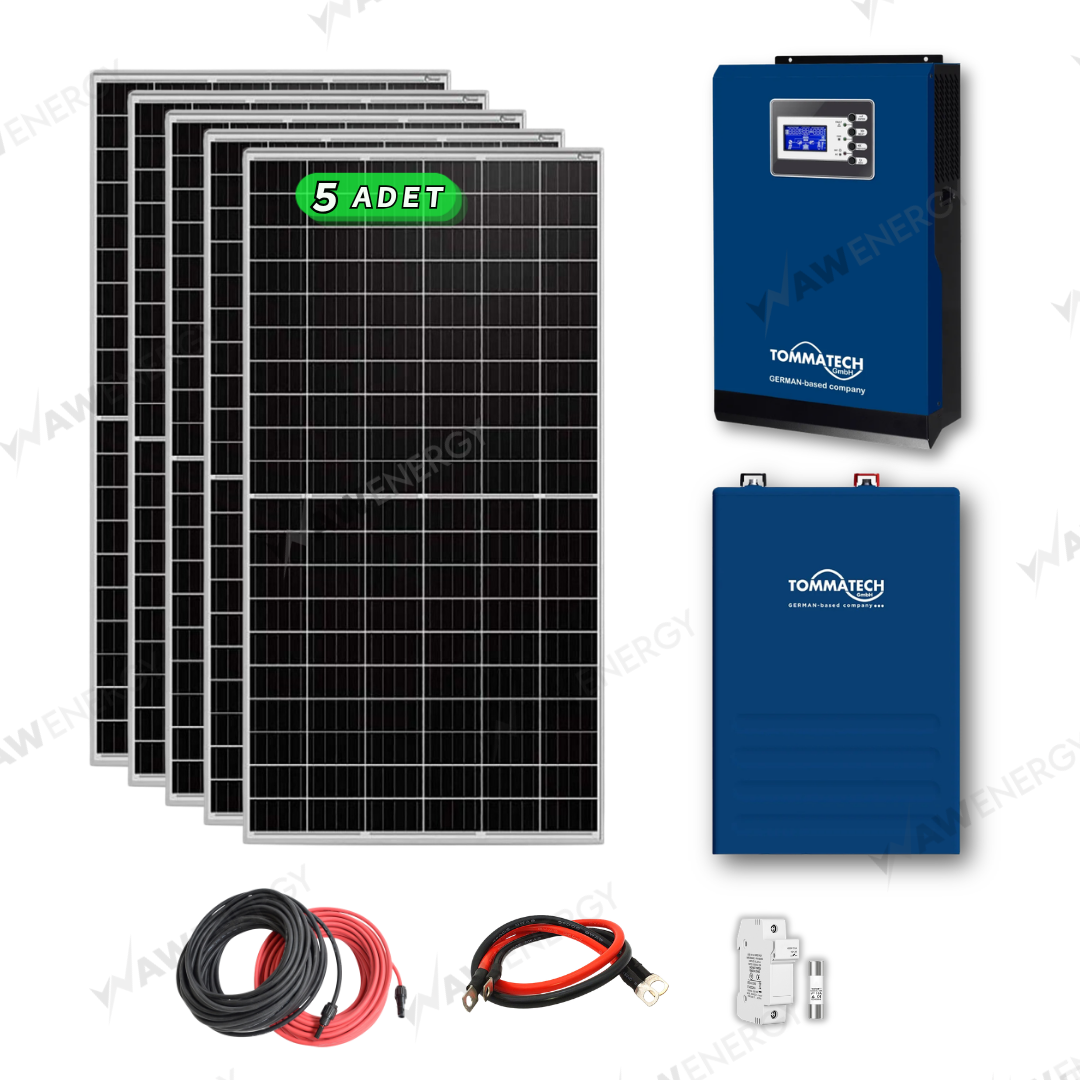 5 kW Lityum Akülü Hazır Solar Enerji M Paketi (Tak Çalıştır)