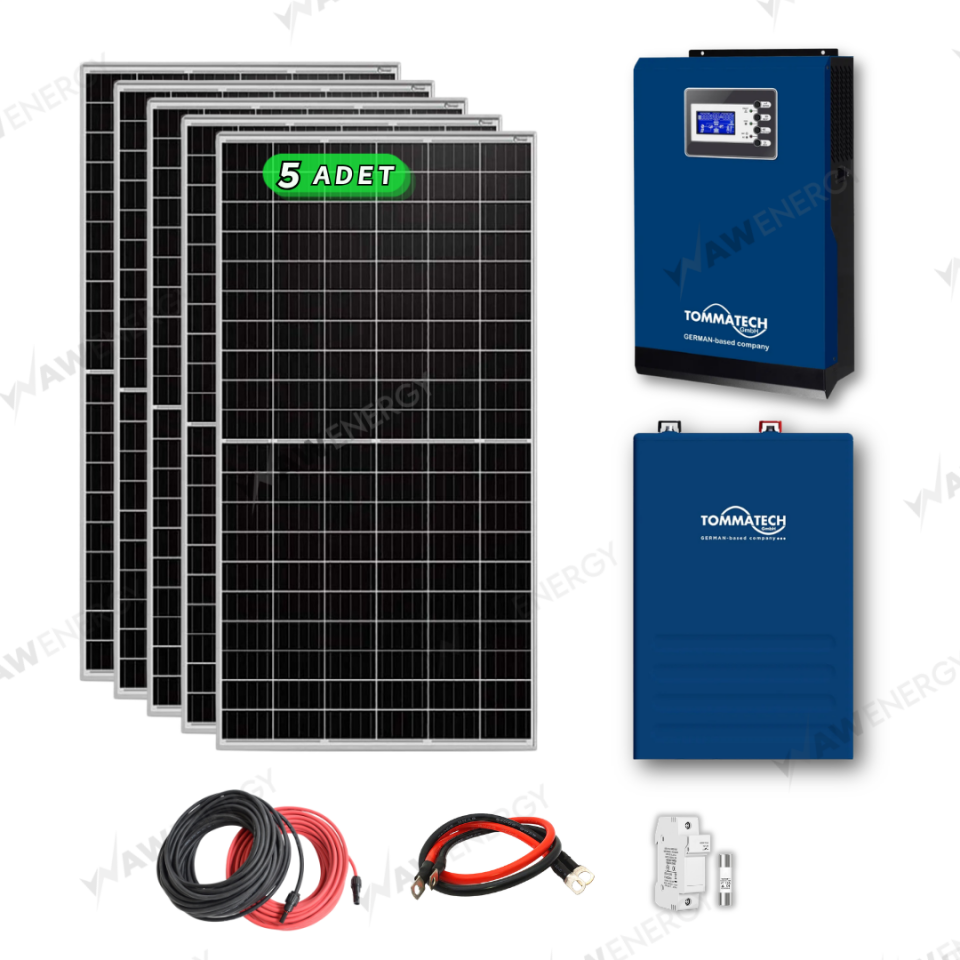 5 kW Lityum Akülü Hazır Solar Enerji M Paketi (Tak Çalıştır)